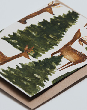Coocachuu - Reindeer scene christmas card