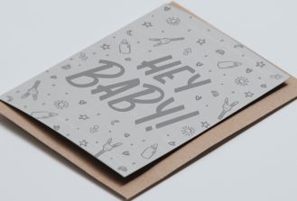 coocachuu - hey baby grey card