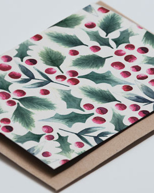 Coocachuu - Holly christmas card