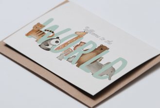 Coocachuu - Wecome To The World Card baby shower card