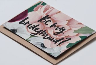 Coocachuu Jasmine - be my bridesmaid hand painted card