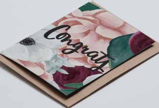 Coocachuu Jasmine - congrats hand painted card