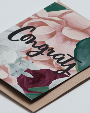 Coocachuu Jasmine - congrats hand painted card