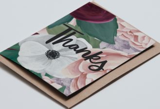 Coocachuu Jasmine hand painted floral greeting card