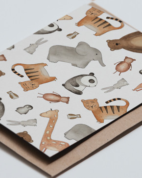 Coocachuu - Teds hand drawn animal card