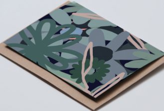 Coocachuu Cool Tones Floral Greeting Card