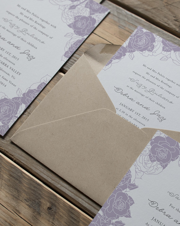 Coocachuu Deb Roses Invitation Suite