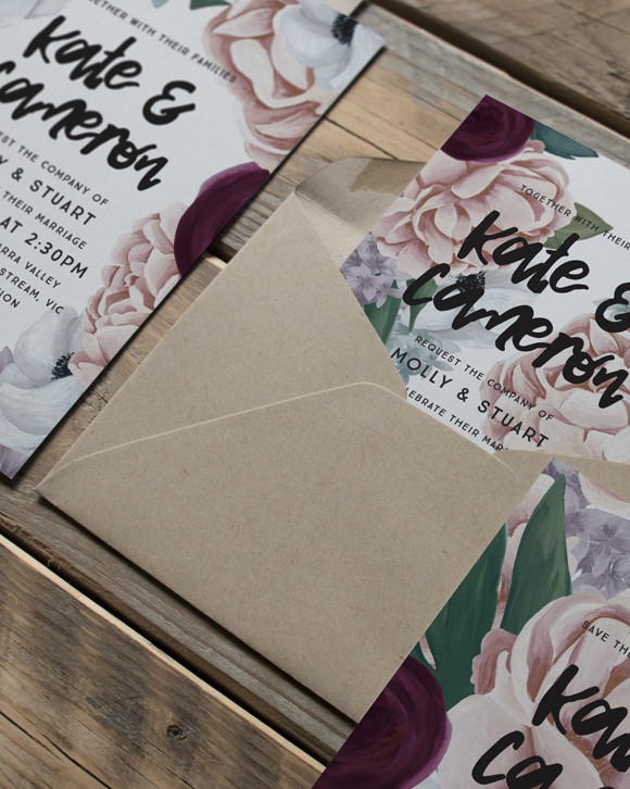 Coocachuu Jasmine Floral Invitation Suite